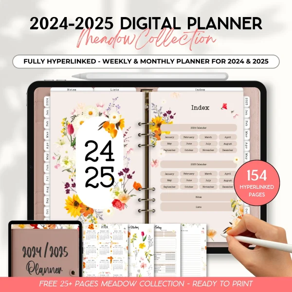 2024 – 2025 Digital Planner – Meadow Collection Design