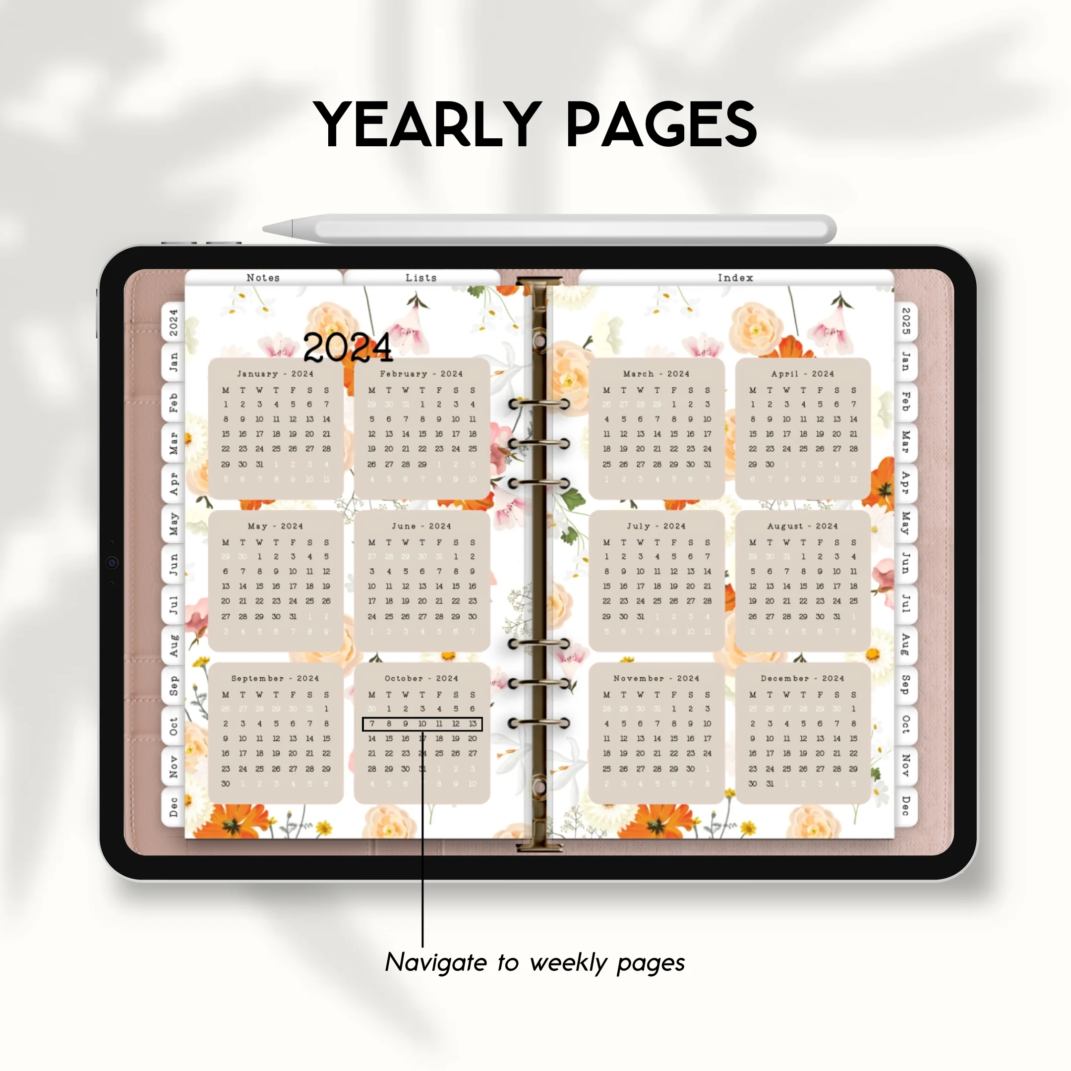 2024 - 2025 Digital Planner - Meadow Collection Design