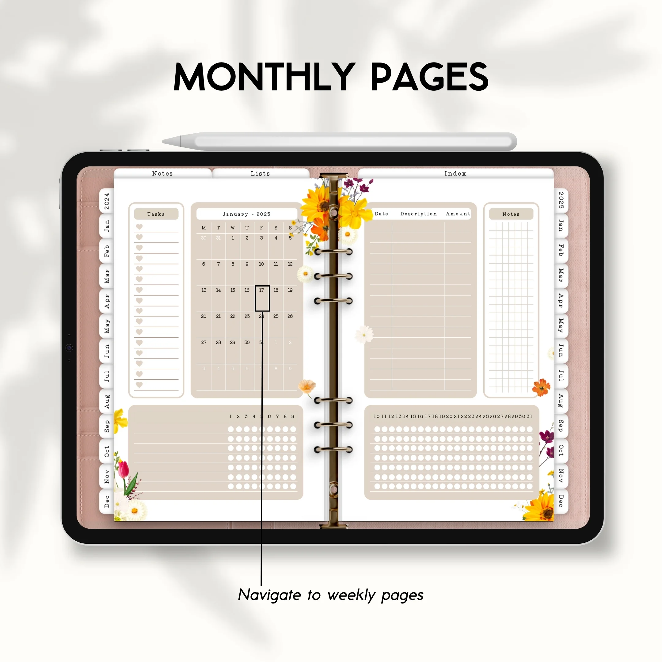 2024 - 2025 Digital Planner - Meadow Collection Design