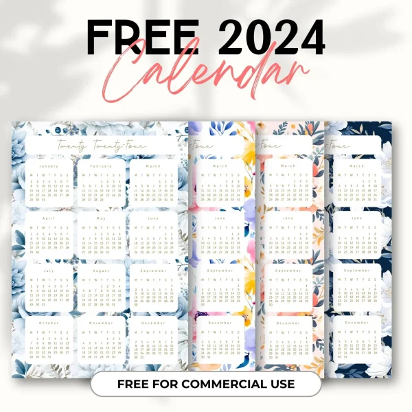 FREE 2024 Calendar Vertical Template – Printable