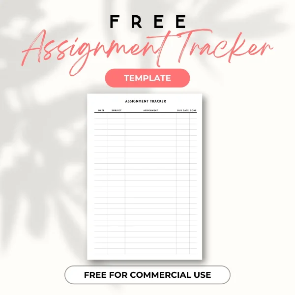 FREE Assignment Tracker – Printable