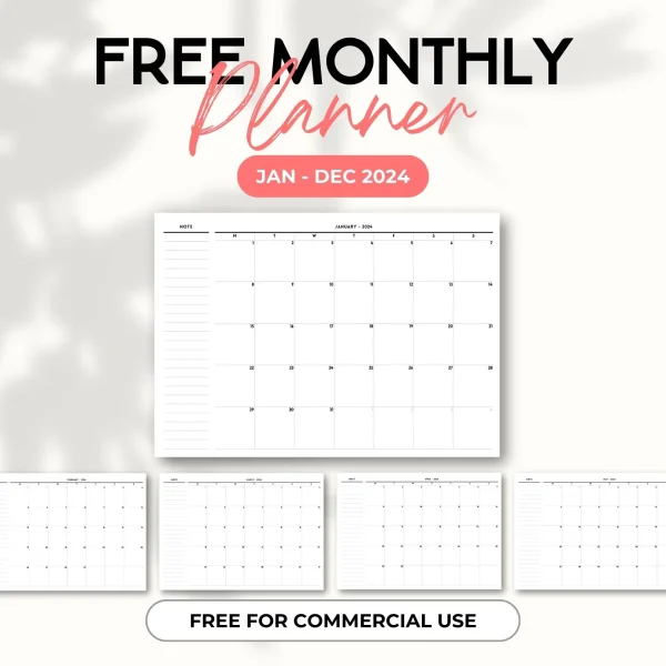 FREE 2024 Monthly Planner – Printable