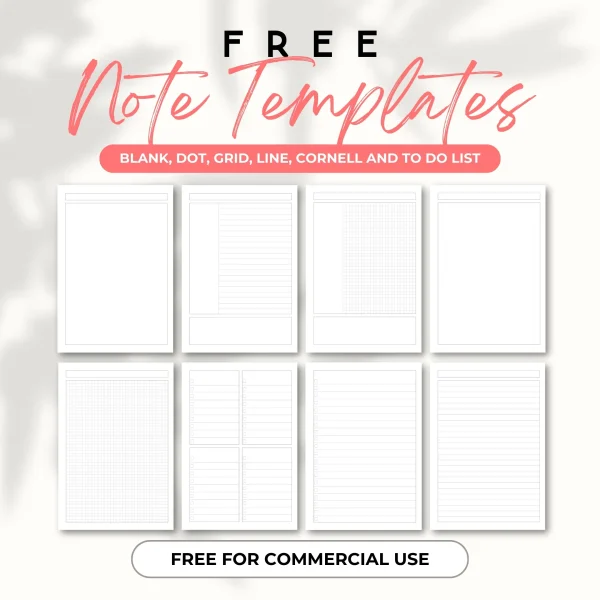 FREE Note Templates 2 – Printable