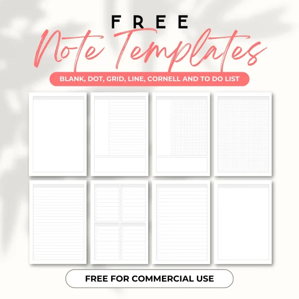 FREE Note Templates – Printable