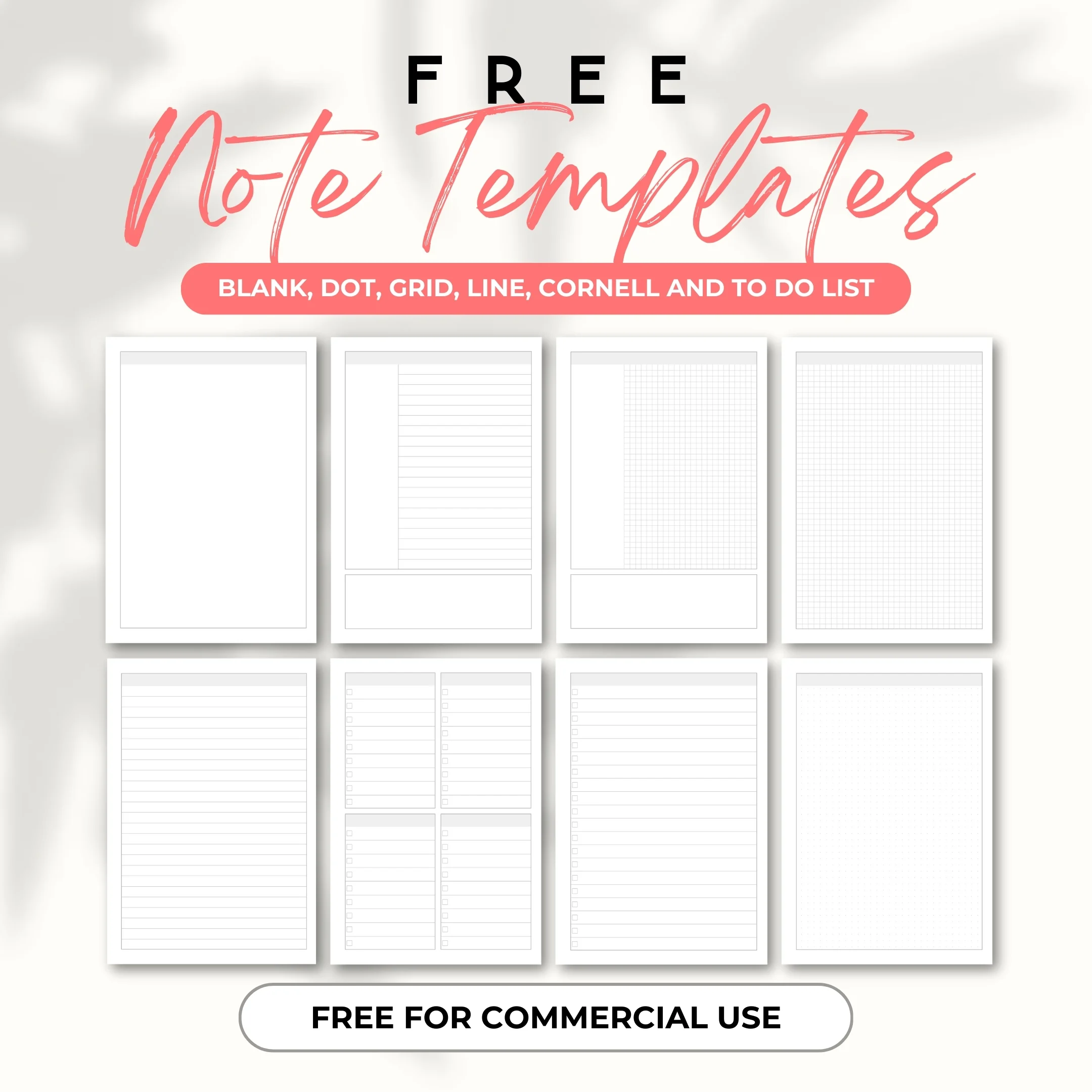 free note templates