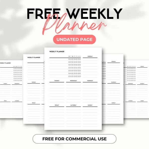 FREE Weekly Planner 1 – Printable